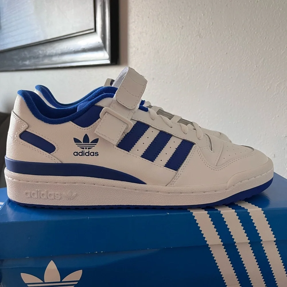 NWT Adidas Originals Men's Forum Low Shoes - White & Blue - FY7756_2